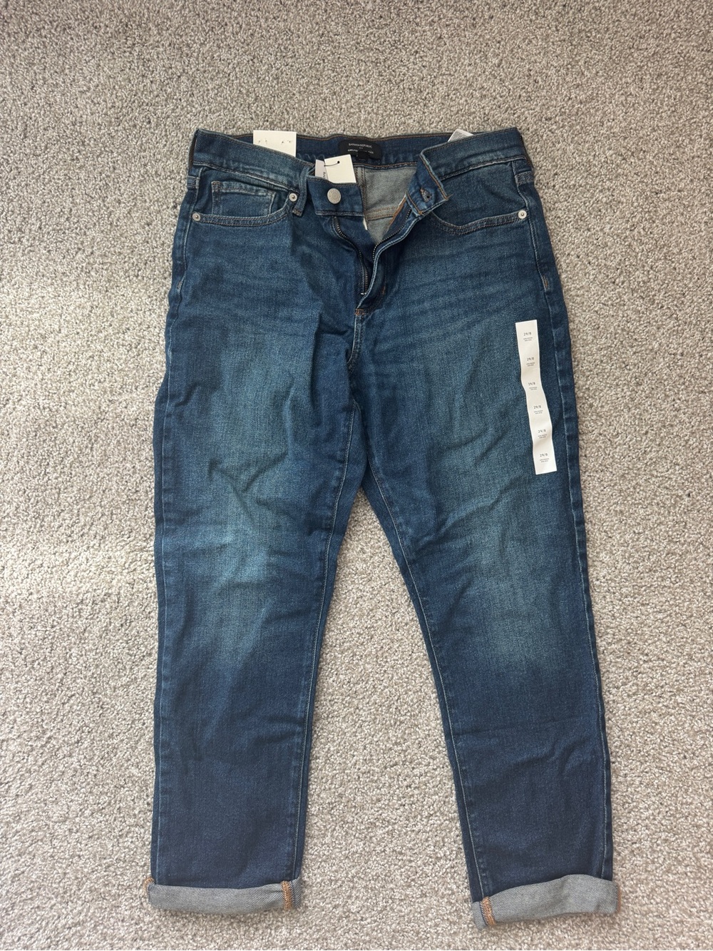 Banana Republic Women's Girlfriend Mid-Rise Dark Blue Cropped Jeans